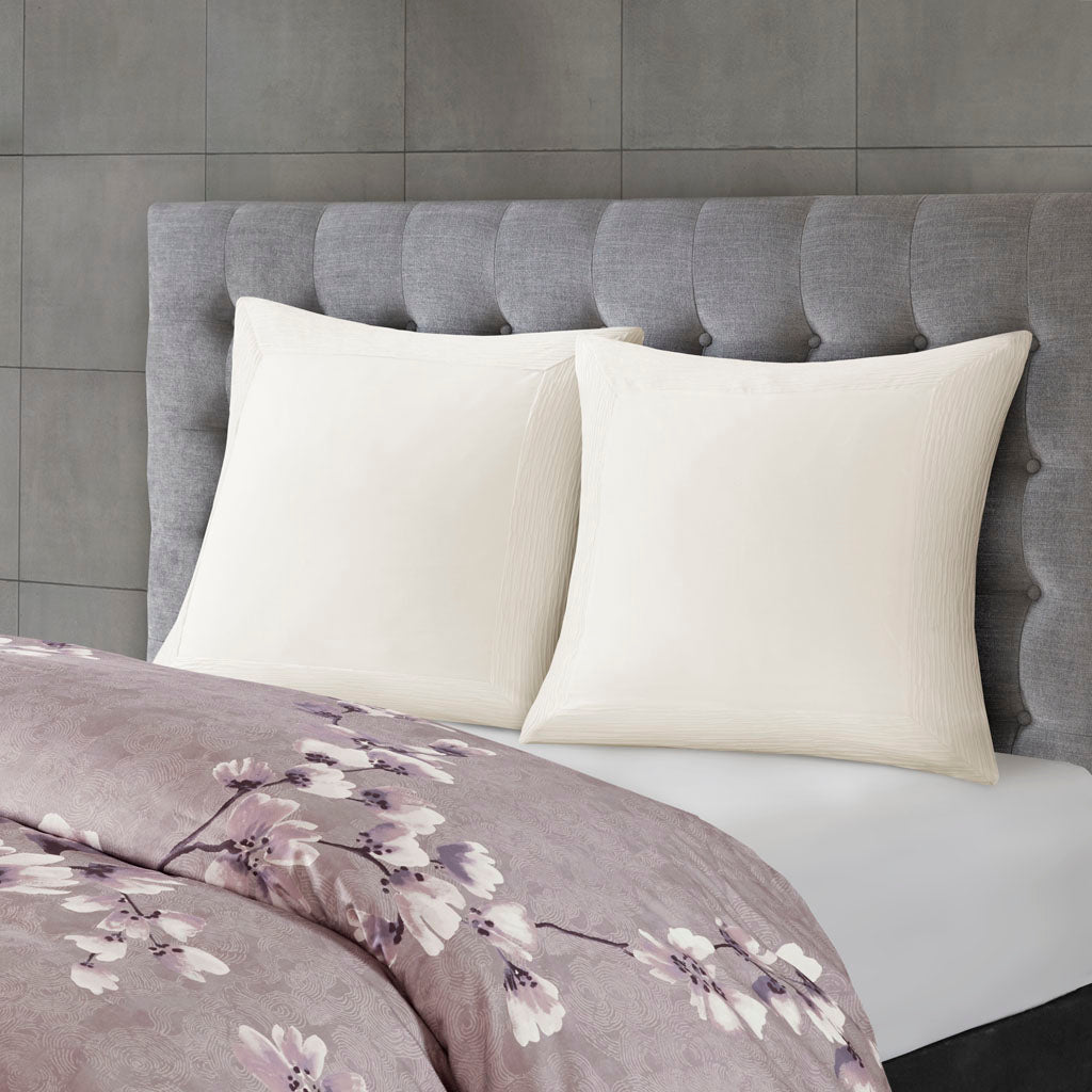 Sakura Blossom 3 Piece Cotton Sateen Printed Duvet Cover Set