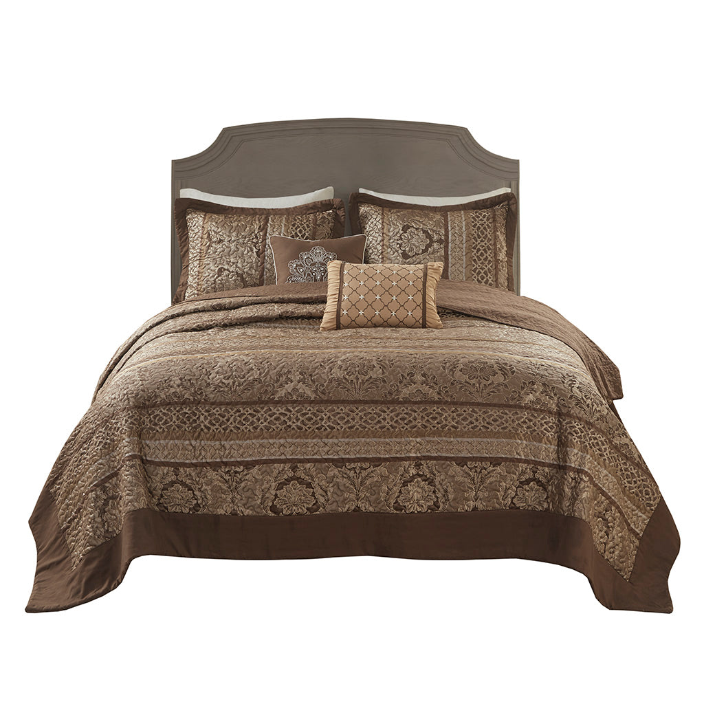 Bellagio 5 Piece Reversible Jacquard Bedspread Set