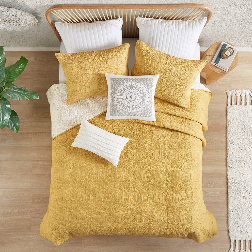 Kandula 3 Piece Reversible Cotton Quilt Set