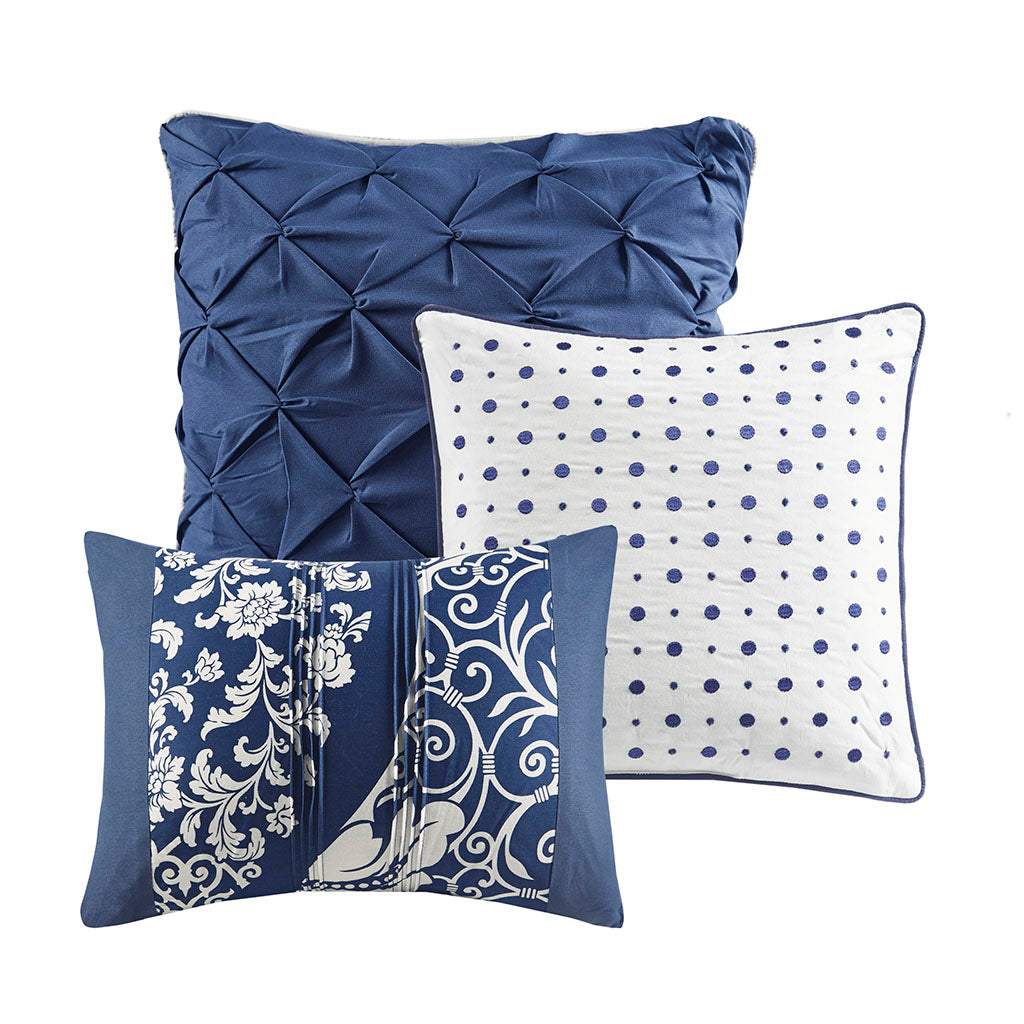 Vienna 6 Piece Printed Cotton Quilt Set with Throw Pillows