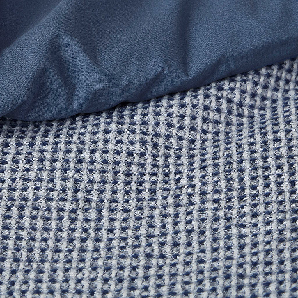 Mara 4 Piece Cotton and Rayon from Bamboo Blend Waffle Weave Comforter Cover Set w/removable insert