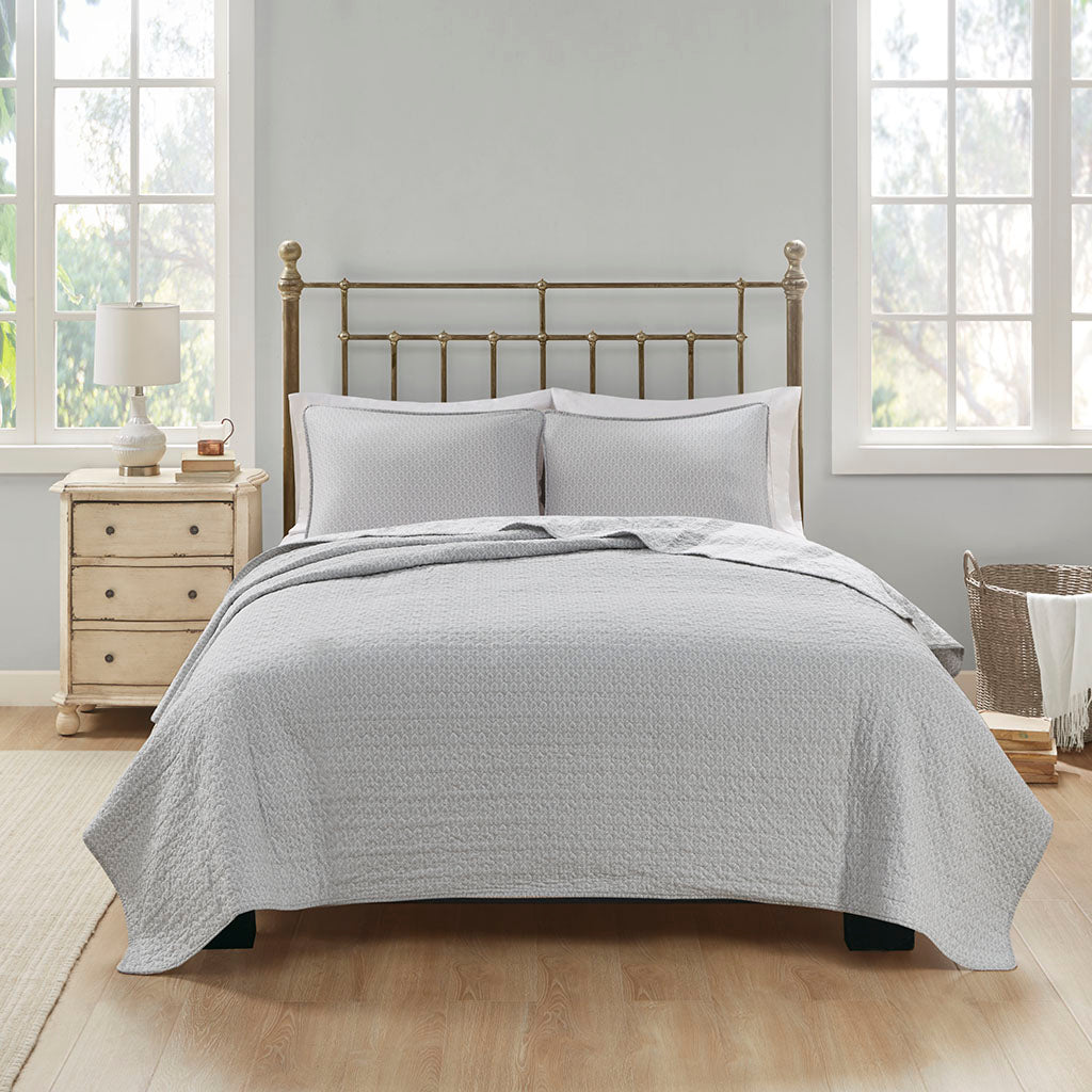 Amber 3 Piece Reversible Cotton Coverlet Set