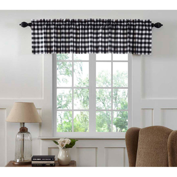 Annie Black Check Valance