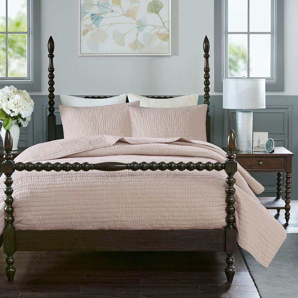 Serene 3 Piece Hand Quilted Cotton Quilt Set