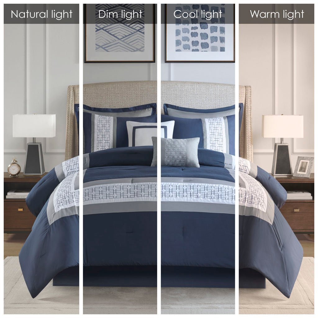 Powell 8 Piece Embroidered Comforter Set