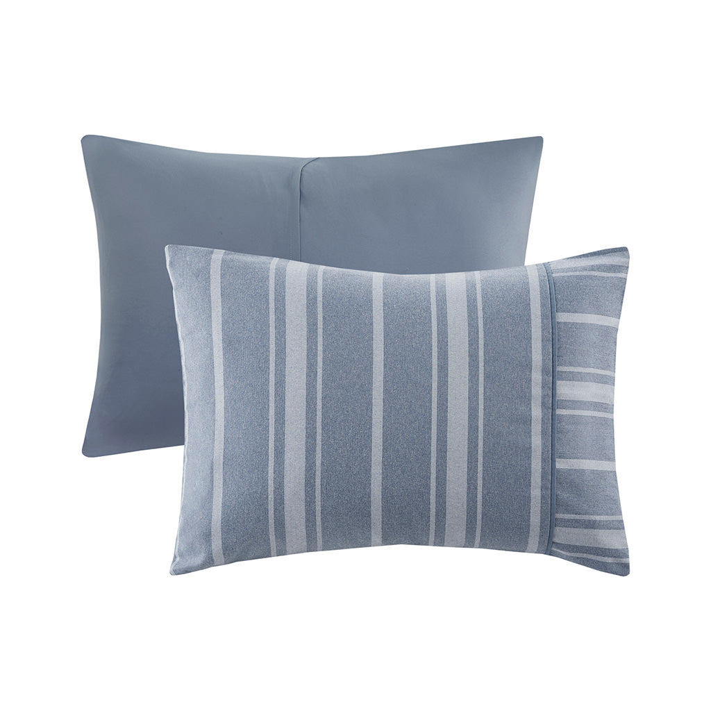 Kent 3 Piece Striped Herringbone Oversized Comforter Set
