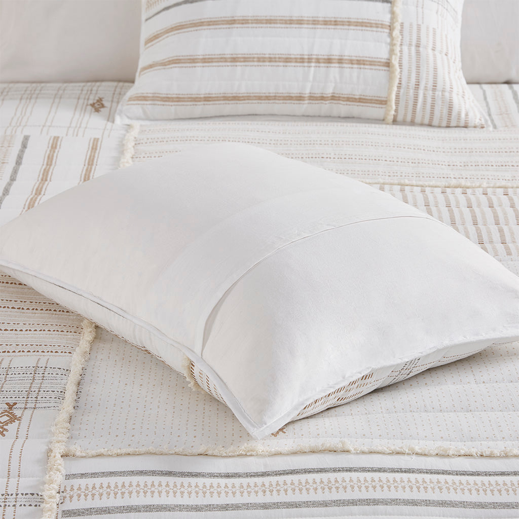 Salar 3 Piece Printed Cotton Quilt Set with Trims