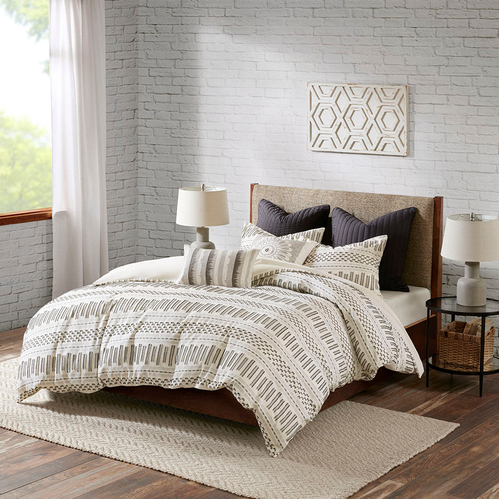 Rhea Cotton Jacquard Duvet Cover Set