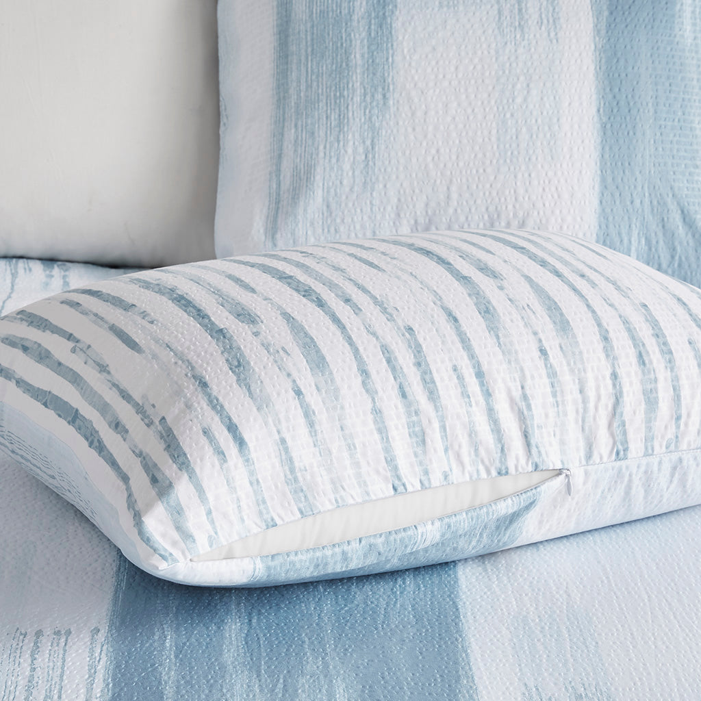 Brush Stroke 3 Piece Oversized Reversible Seersucker Duvet Cover Set