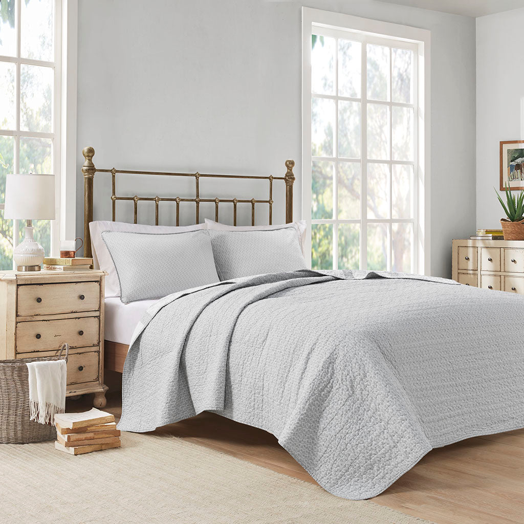 Amber 3 Piece Reversible Cotton Coverlet Set