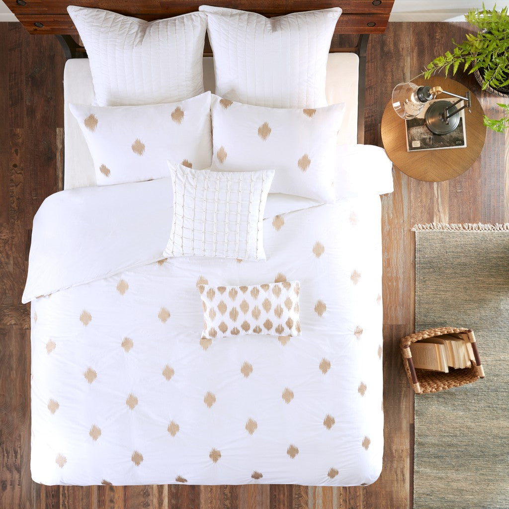 Stella Dot 3 Piece Cotton Percale Duvet Cover Set