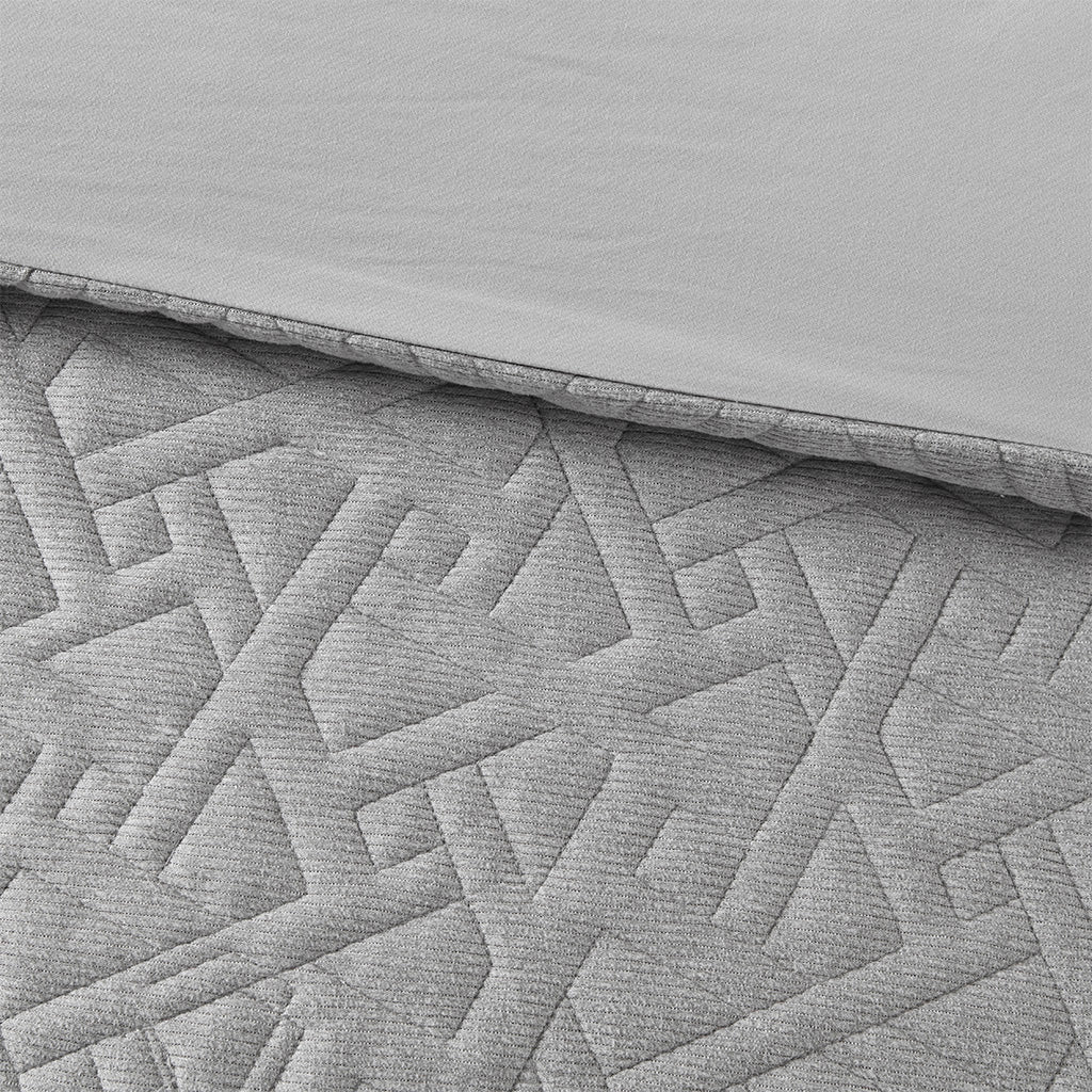 Origami 3 Piece Oversized Knit Quilted Top Duvet Cover Set