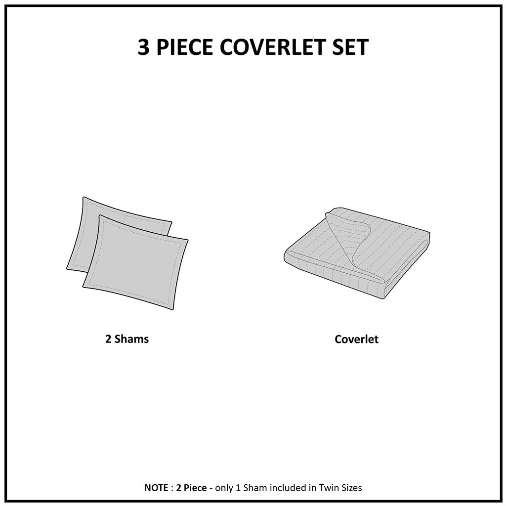 Timber 3 Piece Reversible Printed Quilt Set