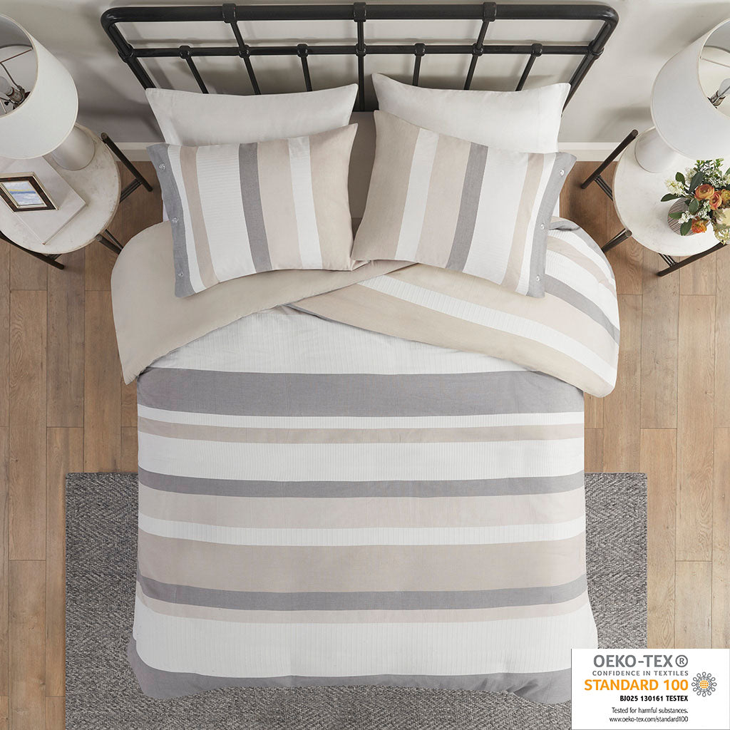 Allegany 3 Piece Jacquard Duvet Cover Set