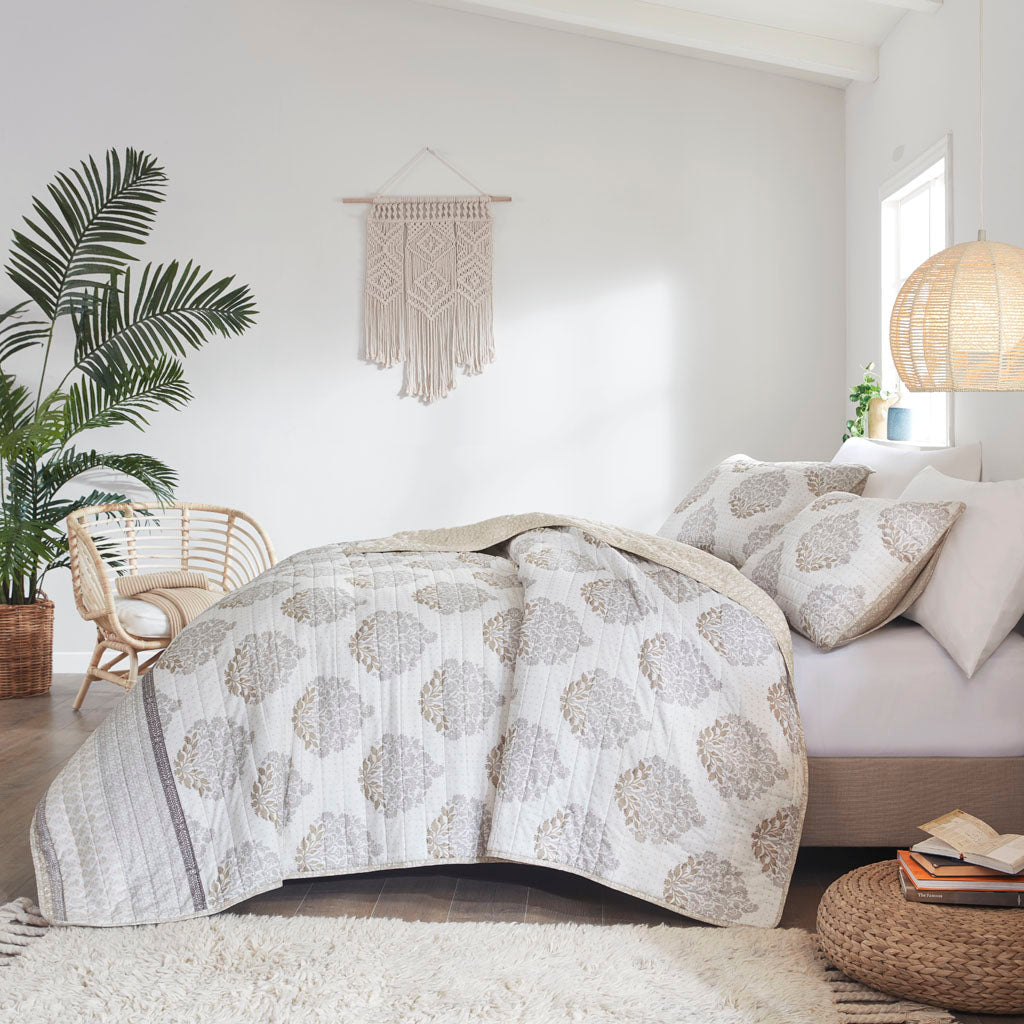 Suri 3 Piece Reversible Cotton Coverlet Set