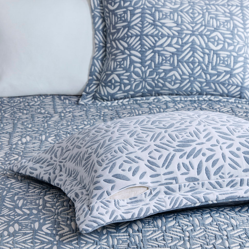 Harmony 4 Piece Oversized Reversible Matelasse Coverlet Set with Throw Pillow