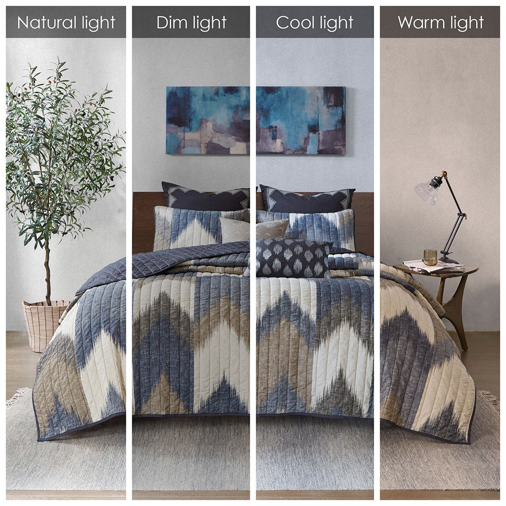 Alpine 3 Piece Printed Cotton Quilt Set