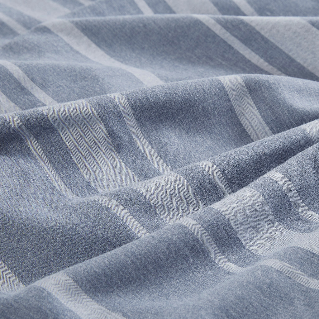 Kent 3 Piece Striped Herringbone Oversized Comforter Set