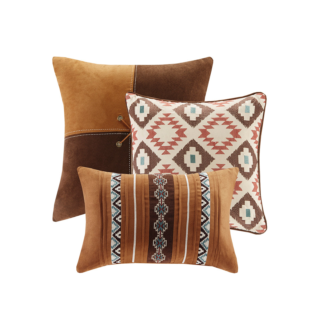 Taos 6 Piece Printed Quilt Set with Throw Pillows