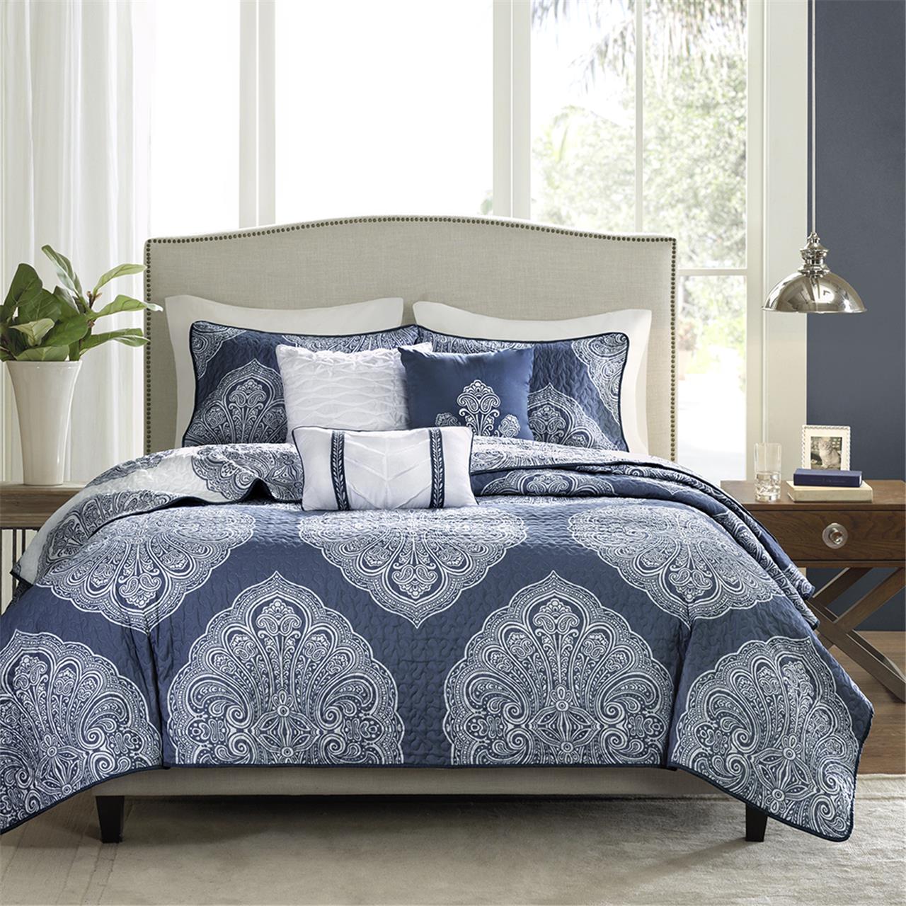 Rachel 6 Piece Reversible Quilted Coverlet Set