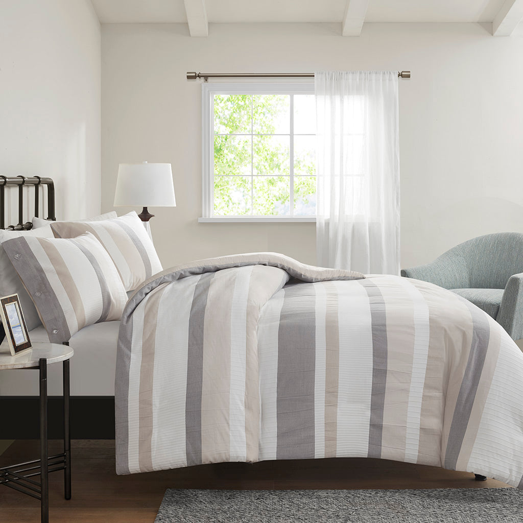 Allegany 3 Piece Jacquard Duvet Cover Set