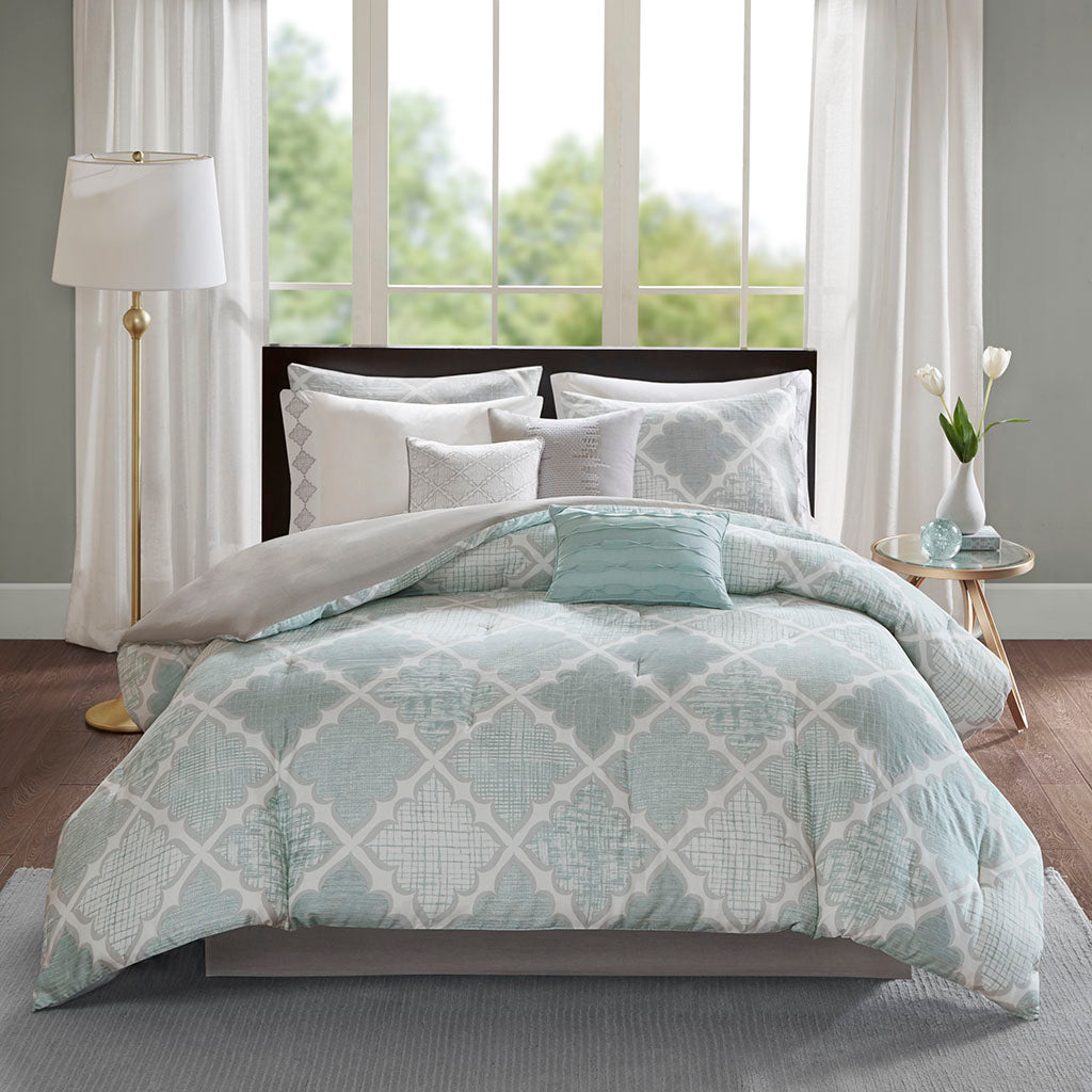 Cadence 9 Piece Cotton Sateen Comforter Set