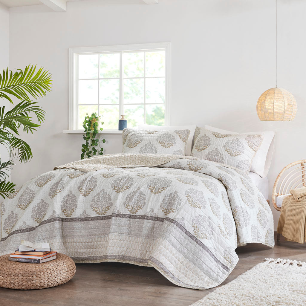 Suri 3 Piece Reversible Cotton Coverlet Set
