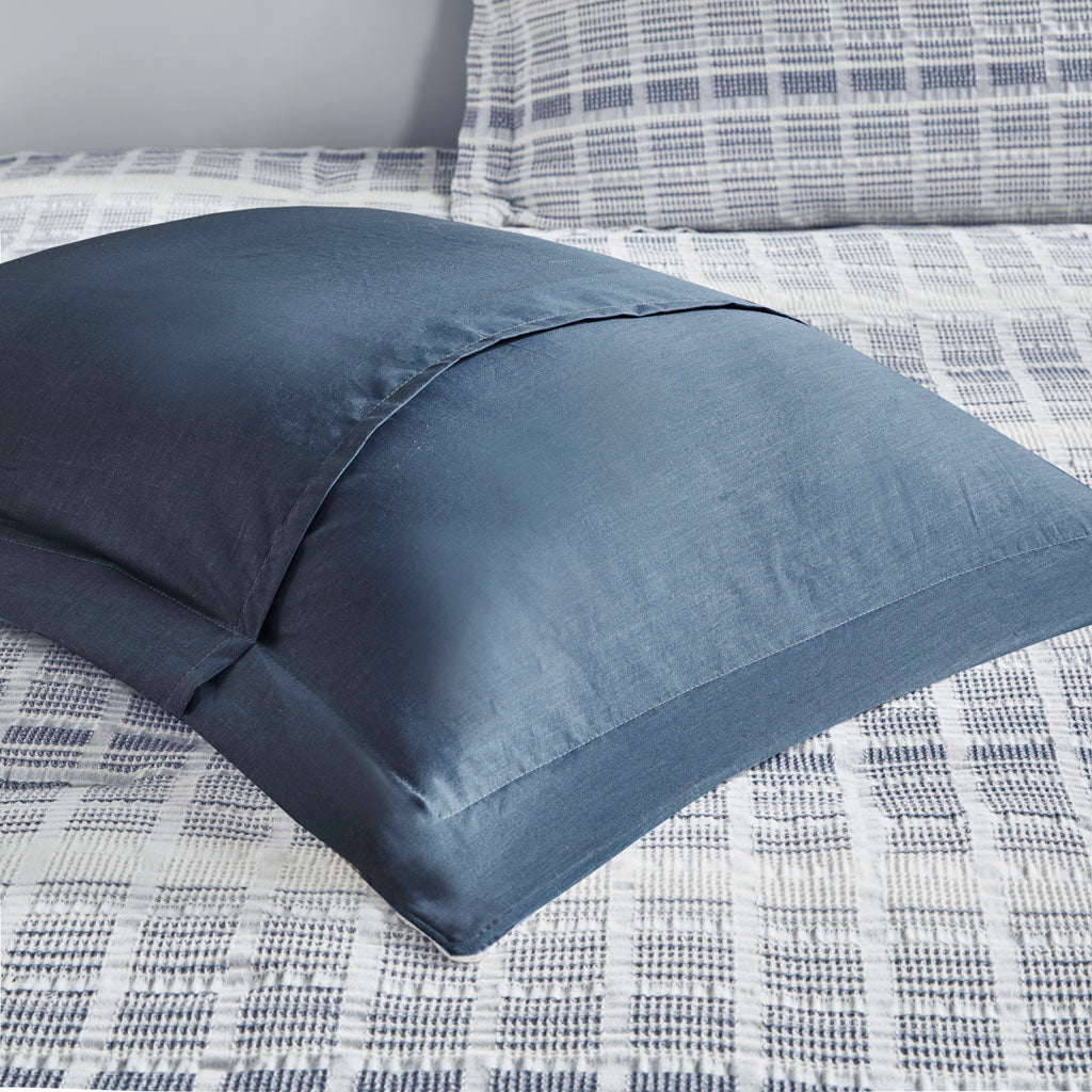 West 5 Piece Cotton Jacquard Waffle Weave Duvet Cover Set