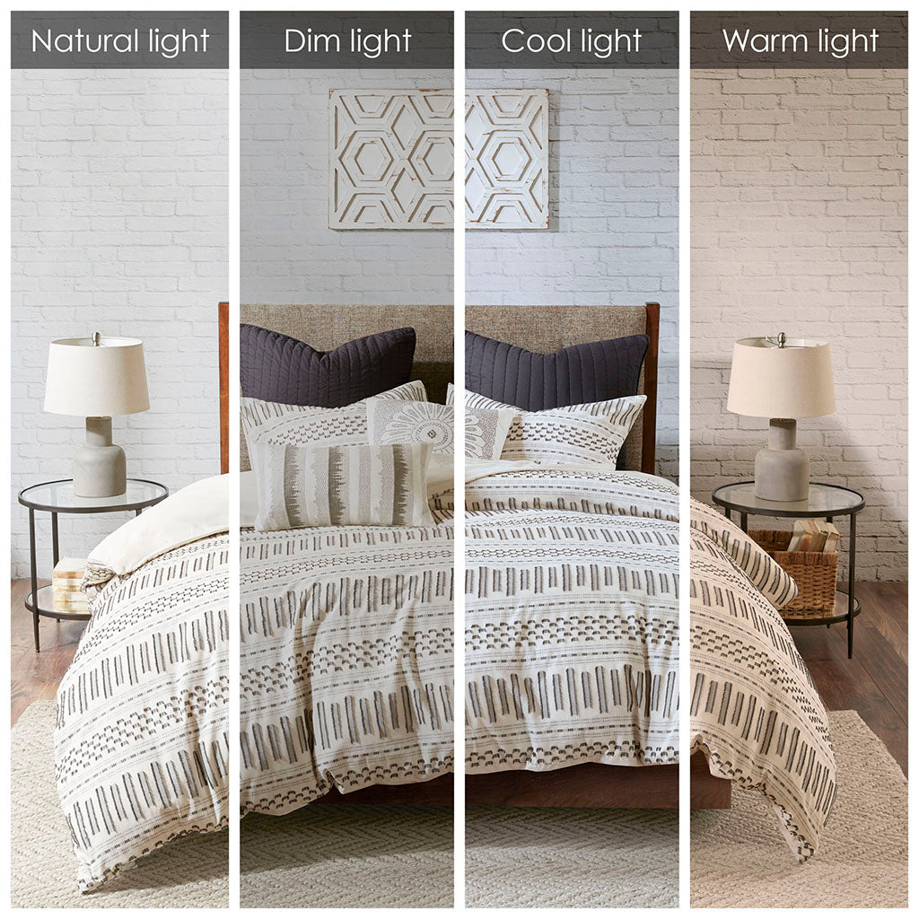 Rhea Cotton Jacquard Duvet Cover Set
