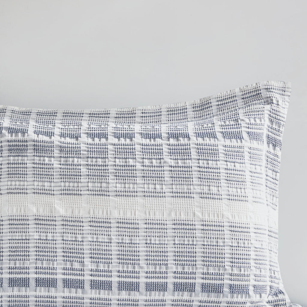 West 5 Piece Cotton Jacquard Waffle Weave Duvet Cover Set