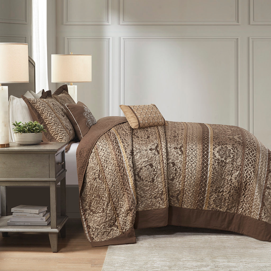 Bellagio 5 Piece Reversible Jacquard Bedspread Set