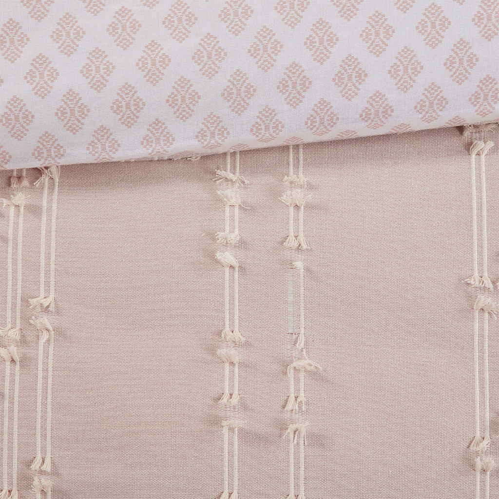 Kara 3 Piece Cotton Jacquard Duvet Cover Set