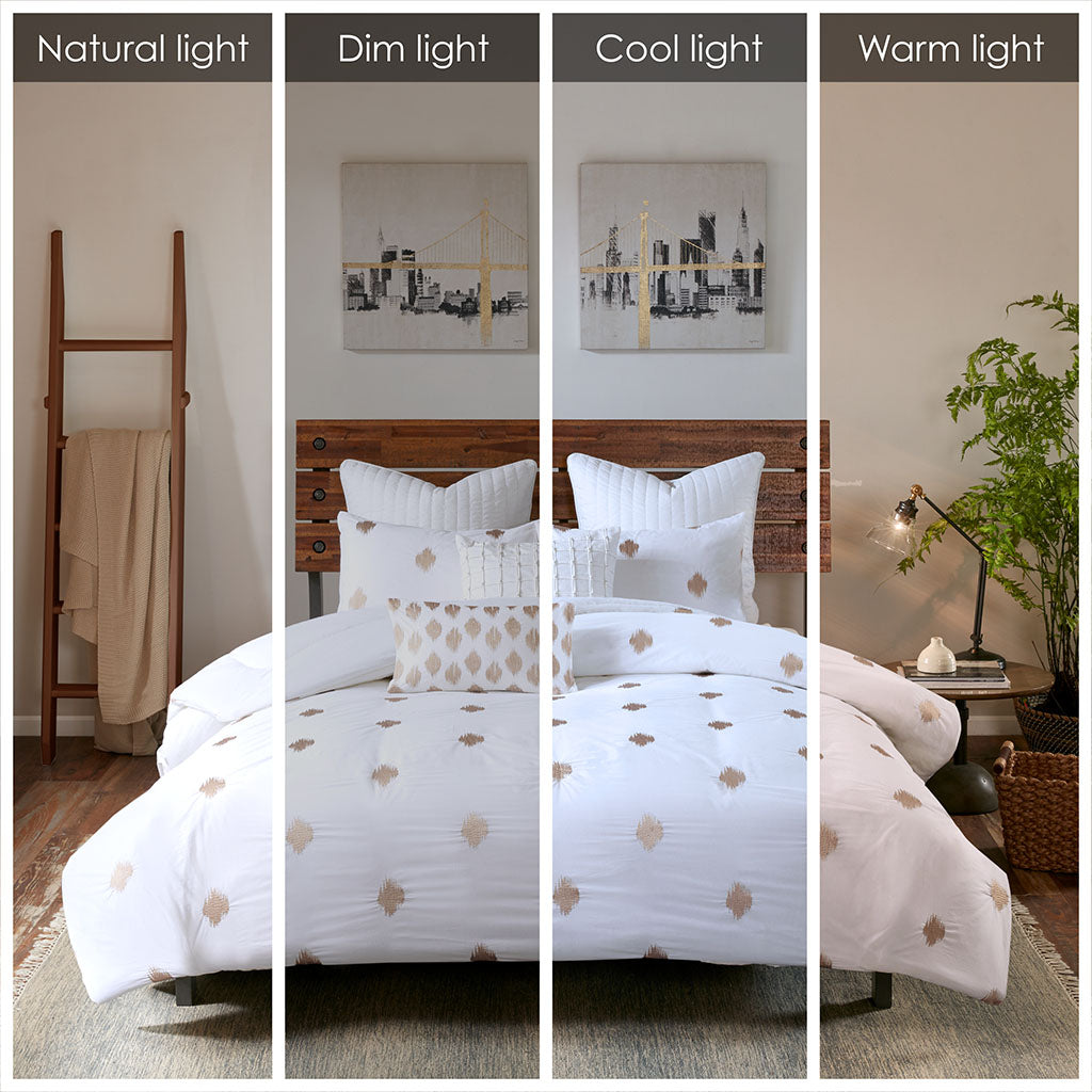 Stella Dot 3 Piece Cotton Percale Duvet Cover Set