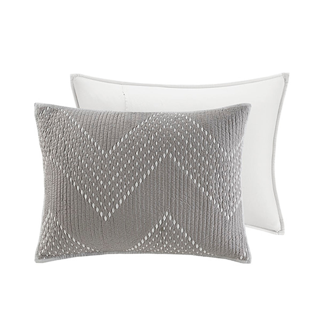 Pomona 3 Piece Embroidered Cotton Quilt Set