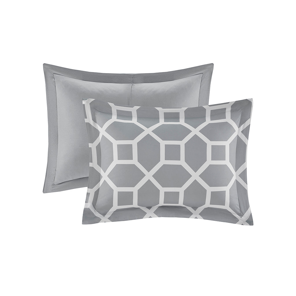 Nora 10 Piece Geometric Comforter Set with Bed Sheets
