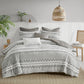 Lennon 3 Piece Organic Cotton Jacquard Duvet Cover Set