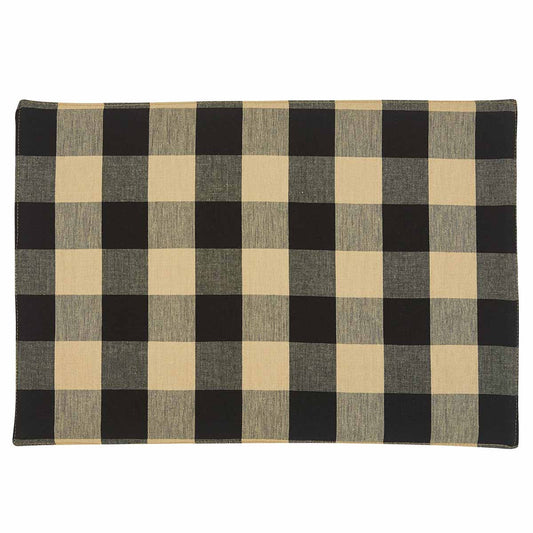 Wicklow Check Backed Placemat Set-Black