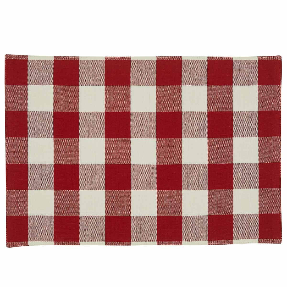 Wicklow Check Backed Placemat Set-Red/Cream
