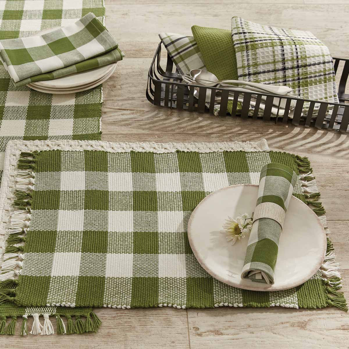 Wicklow Check Placemat Set-Sage