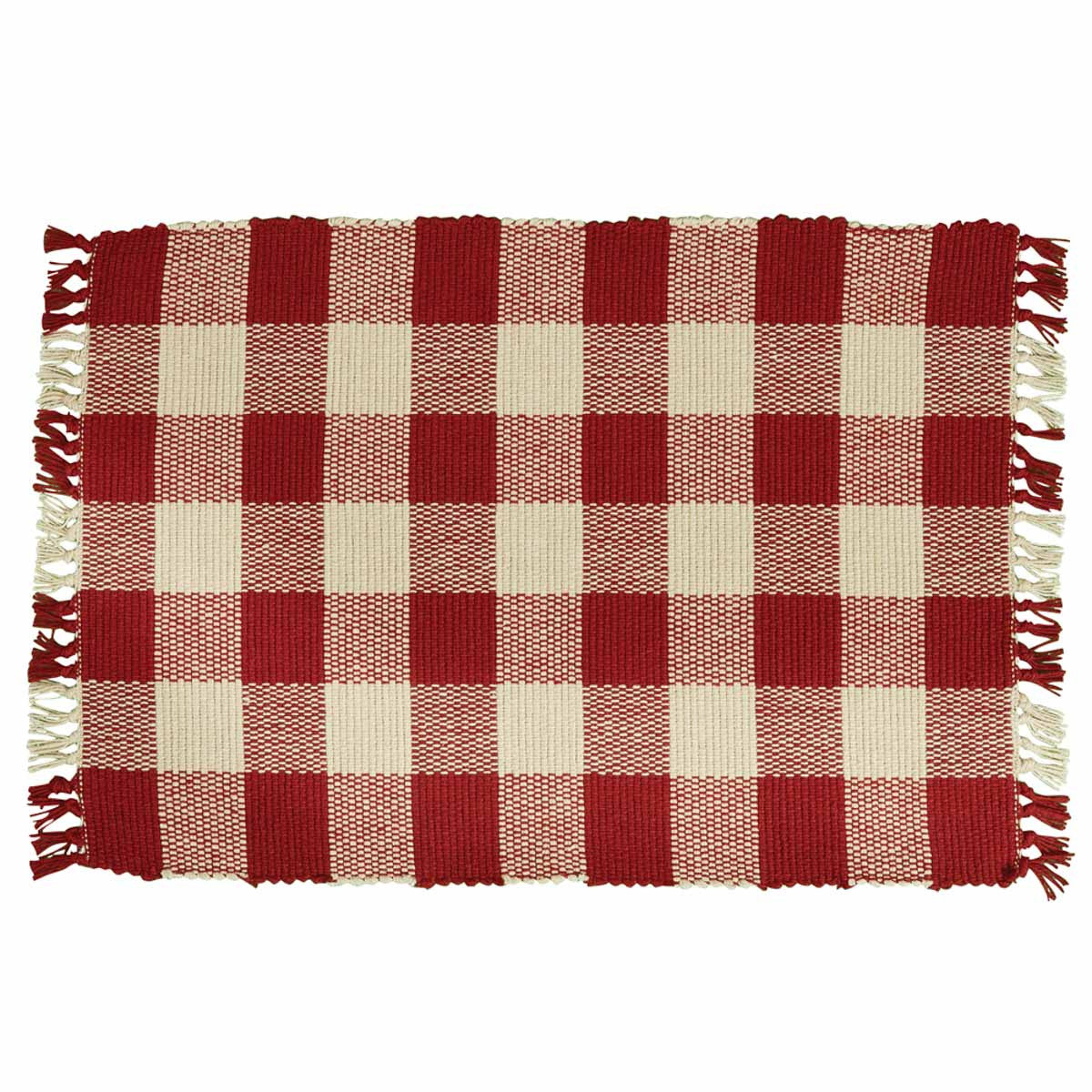 Wicklow Check Placemat Set-Red/Cream