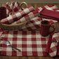Wicklow Check Placemat Set-Red/Cream