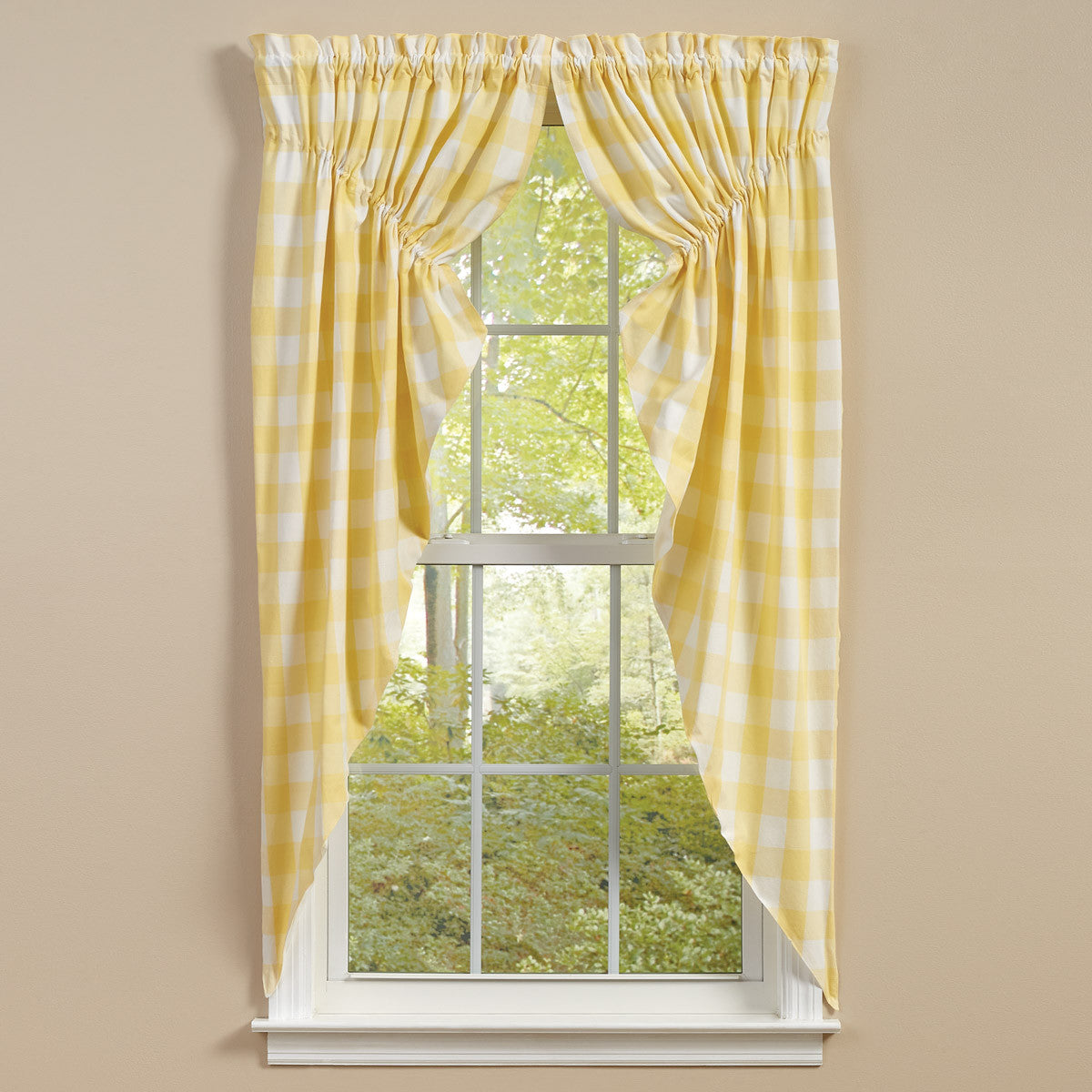 Patchwork Swags Wicklow Check Gathered Swags-Yellow – Patch Creek