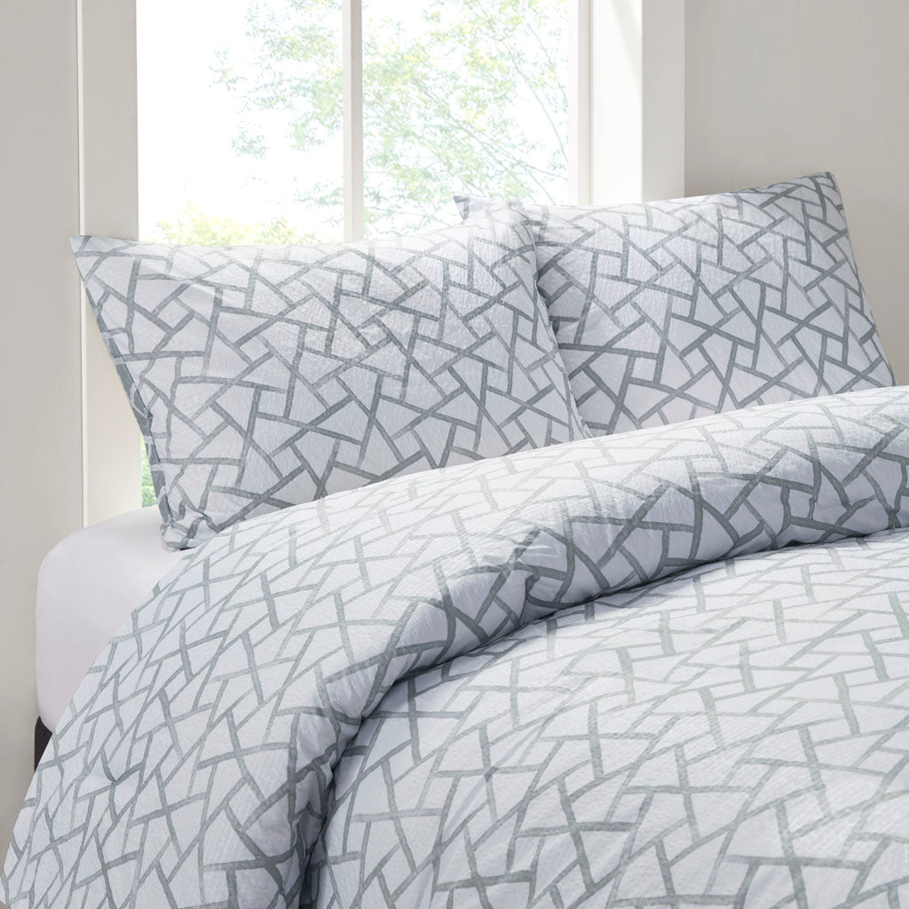 Soho Geo 3 Piece Reversible Duvet Cover Set