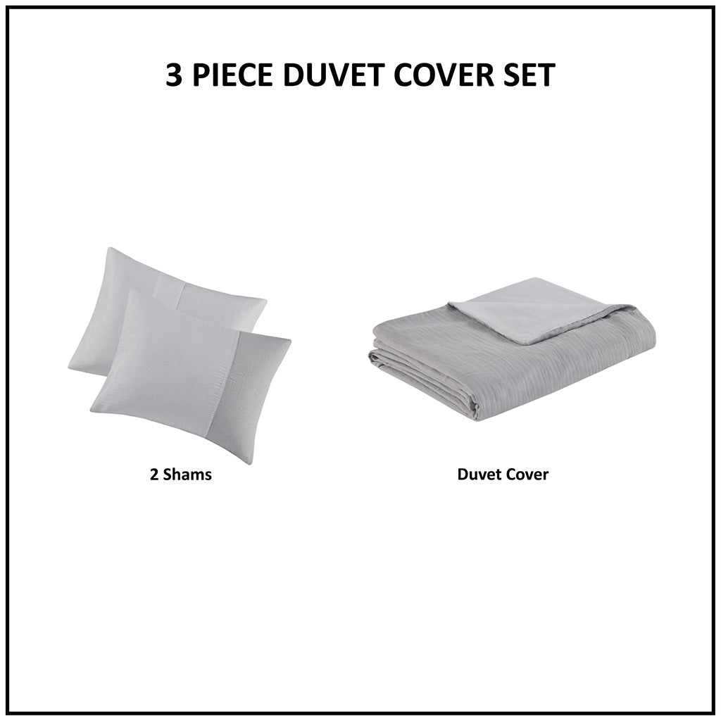 Miro 3 Piece Gauze Oversized Duvet Cover Set
