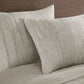Maddox 3 Piece Striated Cationic Dyed Oversized Duvet Cover Set with Pleats