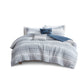 West 5 Piece Cotton Jacquard Waffle Weave Duvet Cover Set