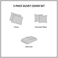 West 5 Piece Cotton Jacquard Waffle Weave Duvet Cover Set