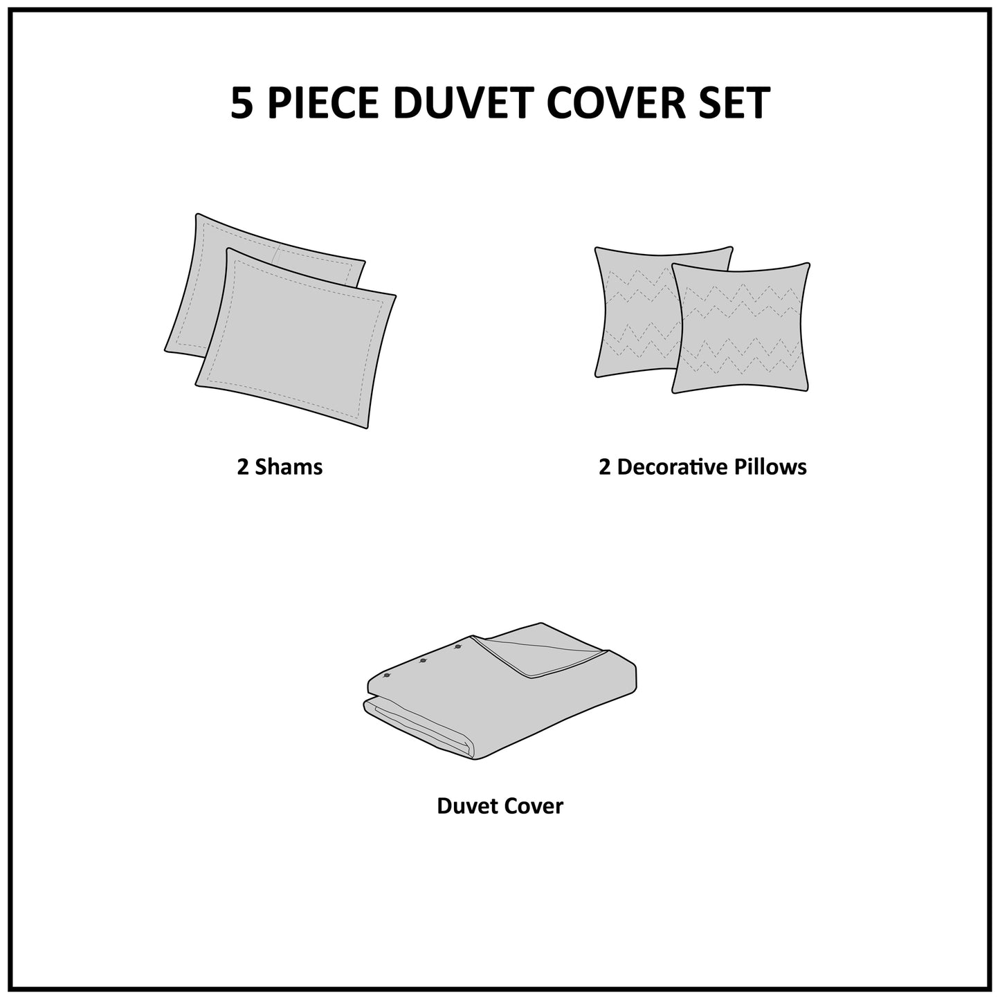 West 5 Piece Cotton Jacquard Waffle Weave Duvet Cover Set