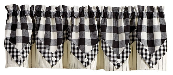 Wicklow Check Point Valance -Black/Cream