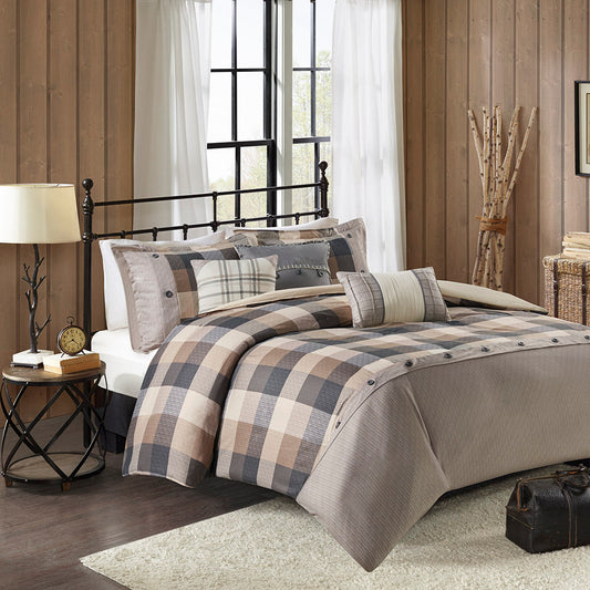 Ridge 6 Piece Herringbone Duvet Cover Set